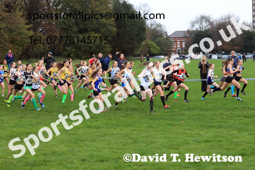 Girls Under-13s 2025 Liverpool Cross Challenge, Sefton Park, Saturday, November 22th. Photo: David T. Hewitson/Sports for All Pics